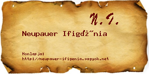Neupauer Ifigénia névjegykártya